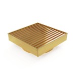 Mesh Square Floor Waste Brushed Gold 110*110*36 Mesh Square Floor Waste Brushed Gold 110*110*36